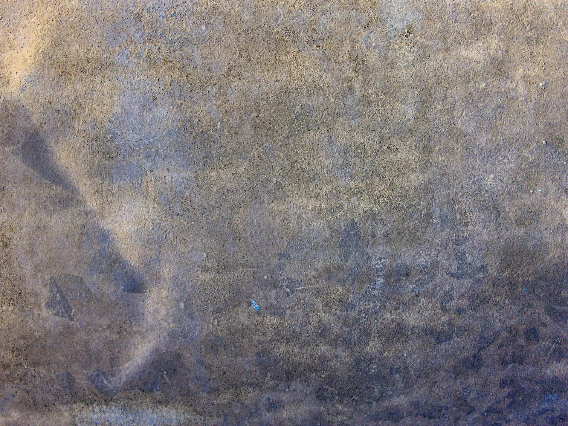 Blue paint fades away, orange rust eats through the skin, grit holds the surface