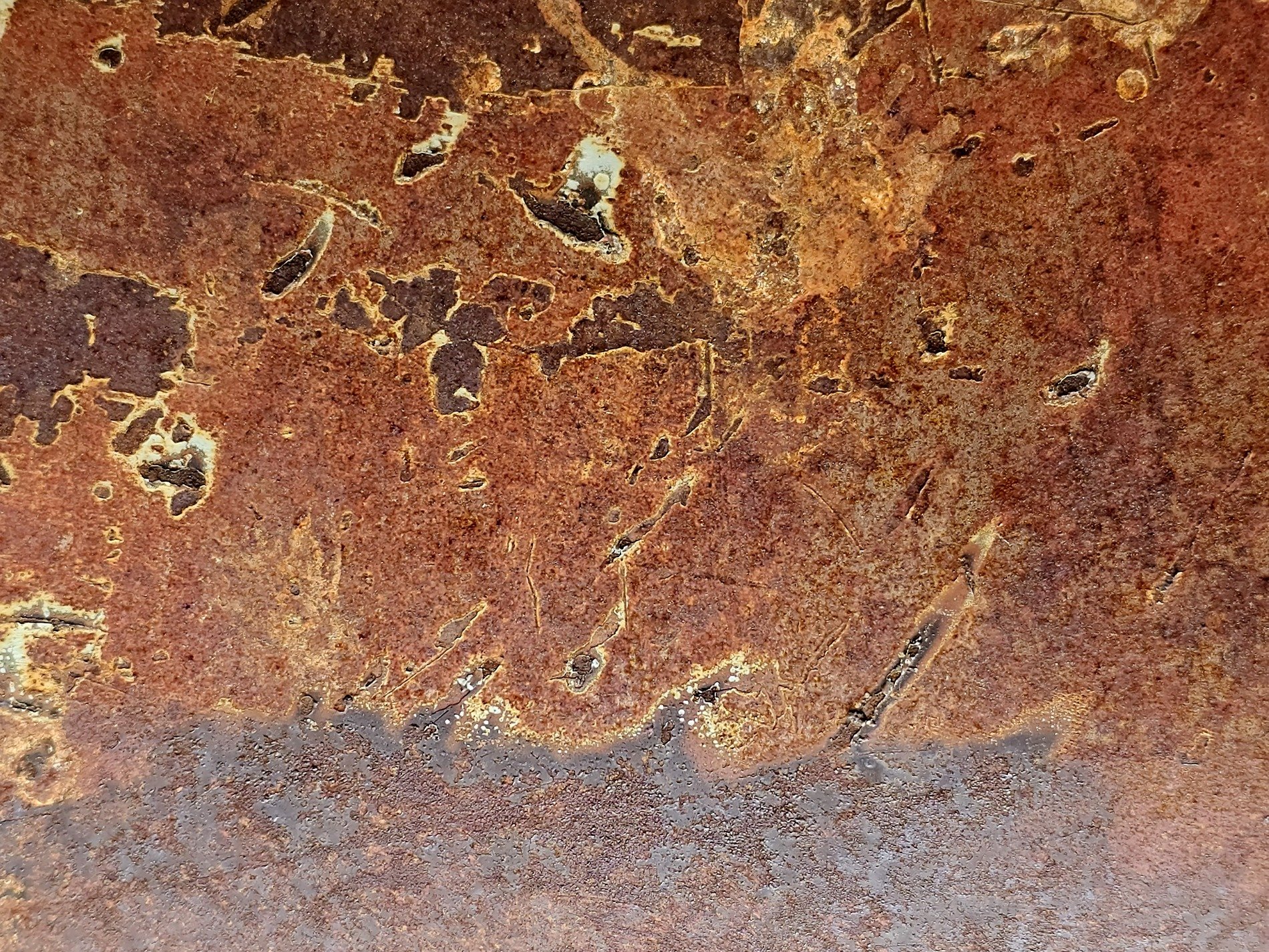 Burnt orange decay, iron skin peels from the frame, time leaves its red mark