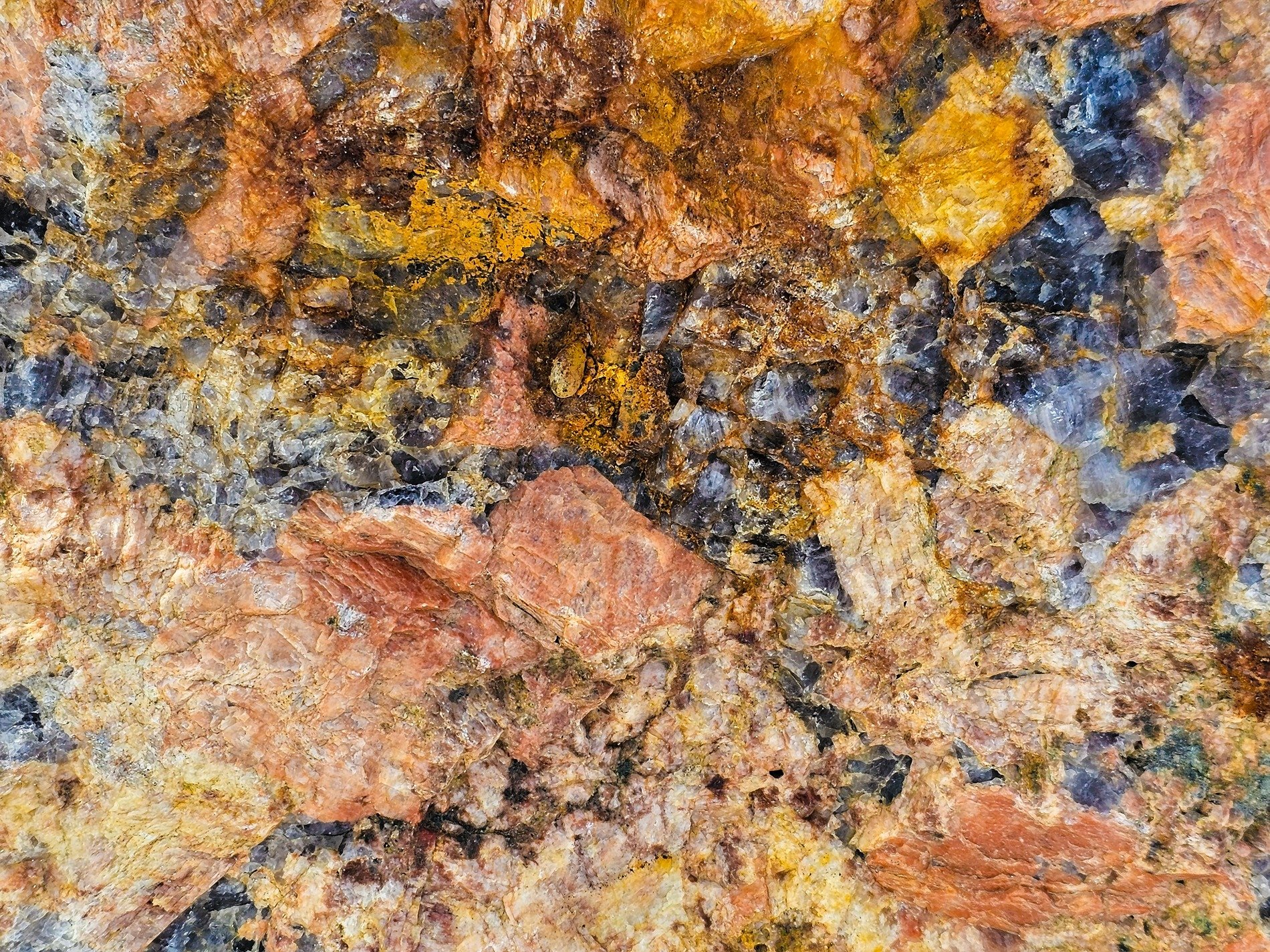 Grey skin has dark spots, fine lines bleed on the surface, grit marks the finish