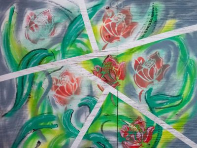 Brown veins flow through deep, vertical grain holds the heart, nature turns to grit