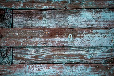 Green skin meets the rust, jagged lines trace the metal, decay takes the light