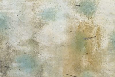 Pink flowers on cream, faded paper marks the old wall, pattern holds the age