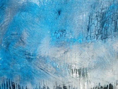 Tape marks on the pane, jagged adhesive meets the grey light, grit holds the residue