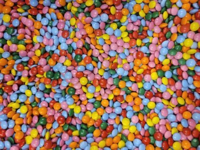 Piles of sugar shells, coated in a rainbow hue, sweetness for the soul