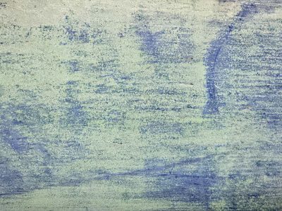 Yellow spray on the shed, purple mist meets the grey, grit holds the pattern