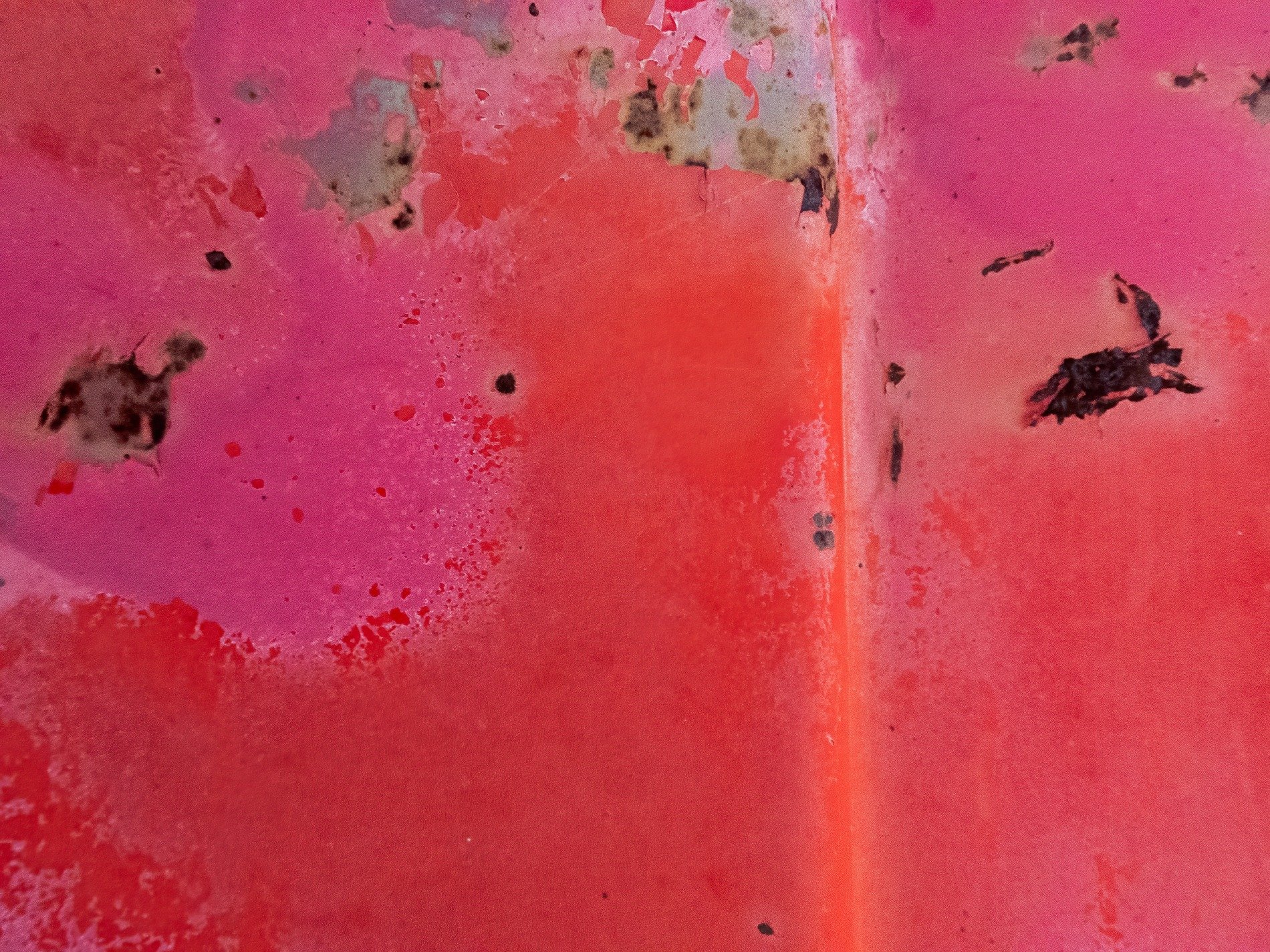 Pink paint starts to peel, rust invades the crimson field, iron shows its age