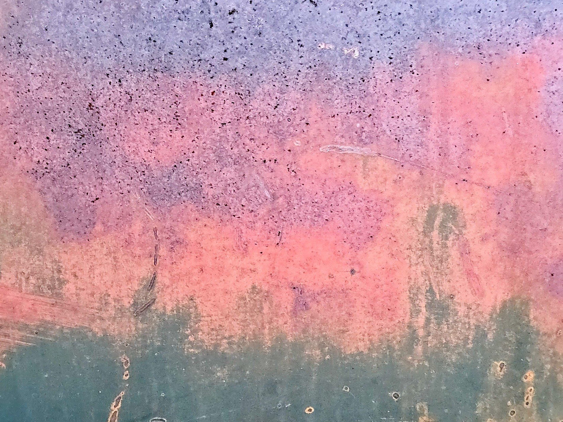 Purple mist descends, coral clouds drift through the haze, iron starts to breathe