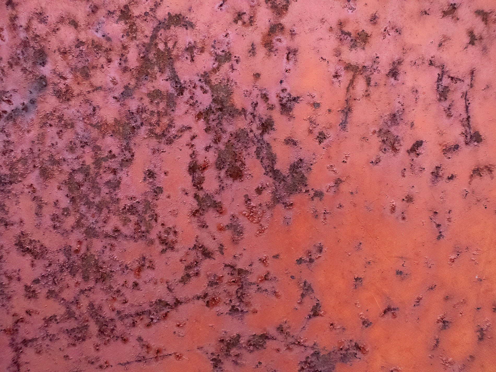 Red paint fades away, iron yields to creeping rust, time eats through the skin