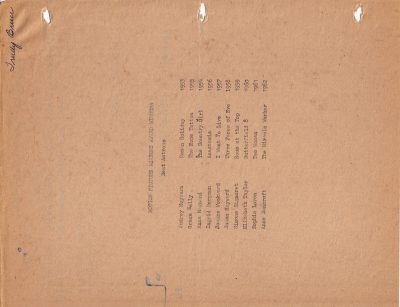 Aged paper of brown, best actress winners in print, names fade on the page