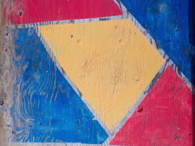 Blue mist meets the wood, horizontal grain flows deep, light marks the surface