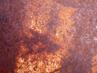 Iron meets the air, orange dust consumes the plate, time decays the steel