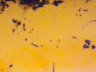 Orange waves flow thick, blue paint fades in heavy grit, years leave a deep mark