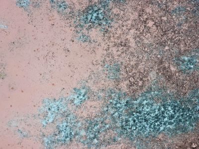 Pink paint starts to fade, turquoise patina takes hold, iron turns to dust