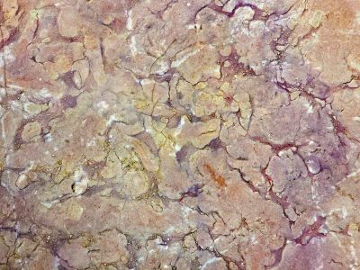 Pink waves flow so thick, jagged veins meet the light paths, stone marks the heavy