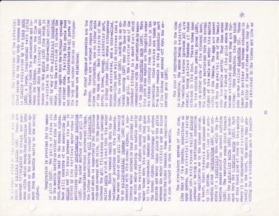 Purple ink on page, clam biology explained, science fills the lines