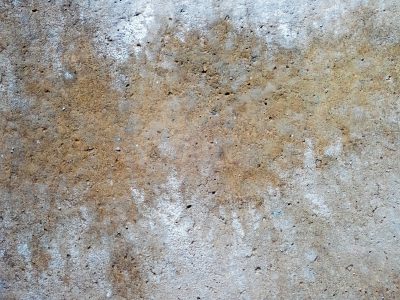 Rough grey surface stays, rust blooms through the cold concrete, dust hides every pit
