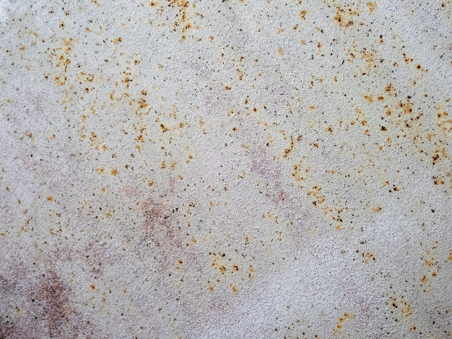 White fields meet the light, orange grit claims the surface, time marks the metal